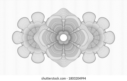Grey passport money rosette. Vector Illustration. Detailed 