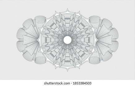 Rosette con dinero del pasaporte gris. Ilustración vectorial. Detallado 
