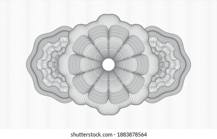 Grey passport money rosette. Vector Illustration. Detailed 