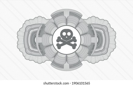 Rosette con dinero del pasaporte gris. Ilustración vectorial. Detallado con el icono cruzado dentro