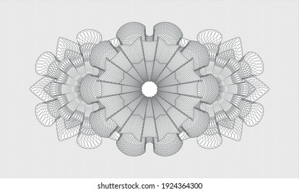 Rosette con dinero del pasaporte gris. Ilustración vectorial. Detallado 