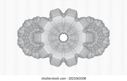 Rosette con dinero del pasaporte gris. Ilustración vectorial. Detallado 