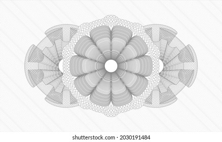 Grauer Pass Geld Rosette. Vektorgrafik. Detaillierte 