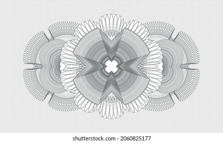 Grey passport money rosette. Vector Illustration. Detailed 