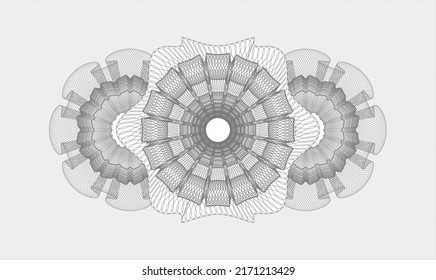 Grey passport money rosette. Vector Illustration. Detailed 
