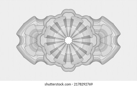 Grey passport money rosette. Vector Illustration. Detailed 