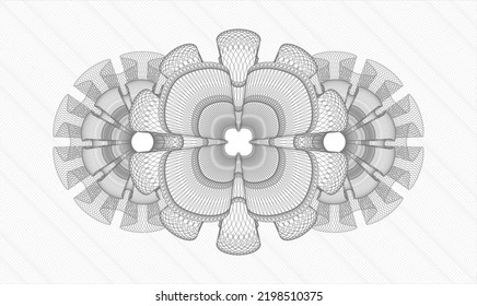 Grey passport money rosette. Vector Illustration. Detailed 
