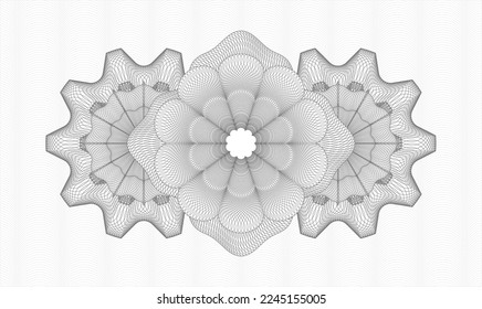 Grey passport money rosette. Vector Illustration. Detailed 