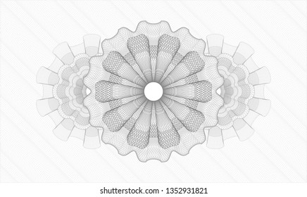 Grey passport money style rosette