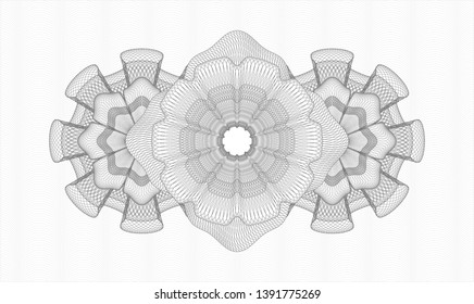 Grey passport money style rosette. Vector Illustration. Detailed.