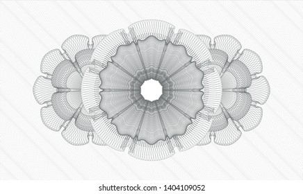 Grey passport money style rosette. Vector Illustration. Detailed.