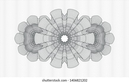 Grey passport money style rosette. Vector Illustration. Detailed.