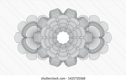 Grey passport money style rosette. Vector Illustration. Detailed.