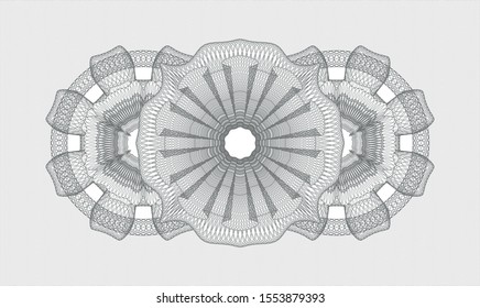 Grey passport money style rosette. Vector Illustration. Detailed.