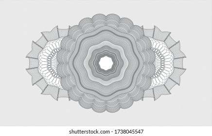 Grey passport money style rosette. Vector Illustration. Detailed 