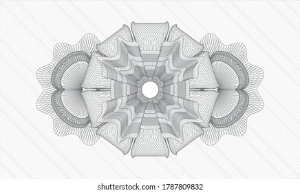 Grey passport money style rosette. Vector Illustration. Detailed 