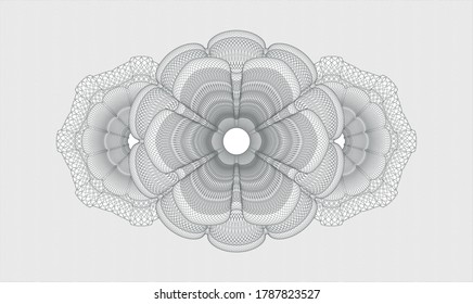 Grey passport money style rosette. Vector Illustration. Detailed 