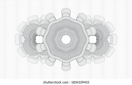 Grey passport money style rosette. Vector Illustration. Detailed 