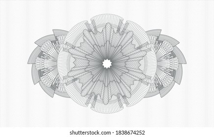Grey passport money style rosette. Vector Illustration. Detailed 