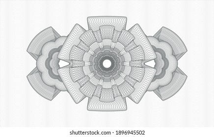 Grey passport money style rosette. Vector Illustration. Detailed 