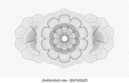 Grey passport money style rosette. Vector Illustration. Detailed 
