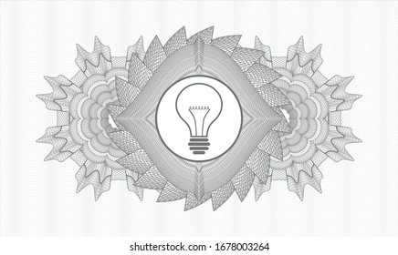 Rosette de pasaportes grises con icono de idea dentro