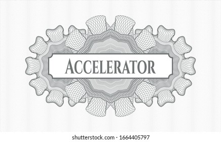 Graue Passrosette mit Textbeschleuniger innen