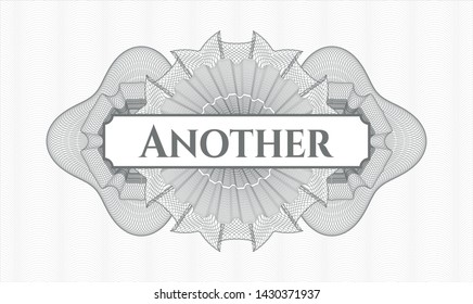 Grey passport rosette with text Another inside