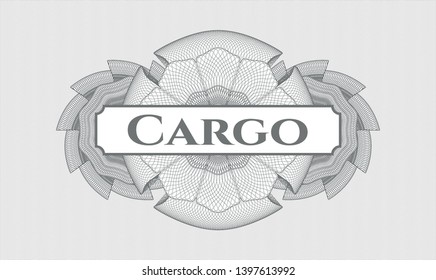 Grey passport rosette with text Cargo inside
