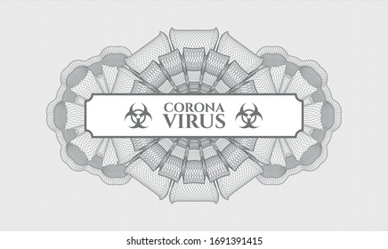 Rosette de pasaportes grises con texto Coronavirus dentro