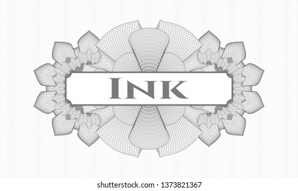 Grey passport rosette with text Ink inside