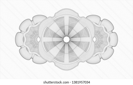 Grey passport rosette. Vector Illustration. Detailed.