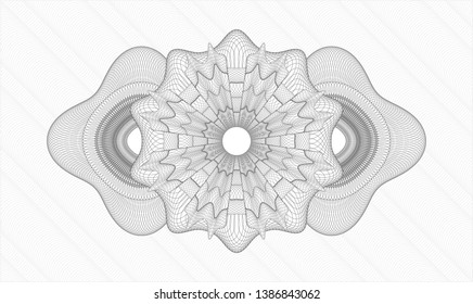 Grey passport rosette. Vector Illustration. Detailed.