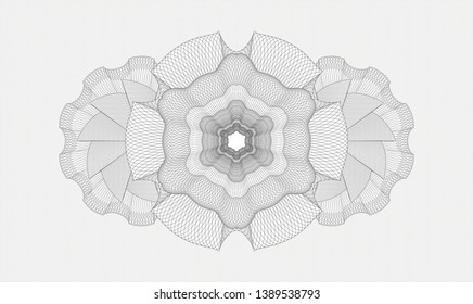 Grey passport rosette. Vector Illustration. Detailed.