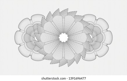 Grey passport rosette. Vector Illustration. Detailed.