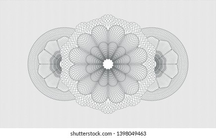 Grey passport rosette. Vector Illustration. Detailed.