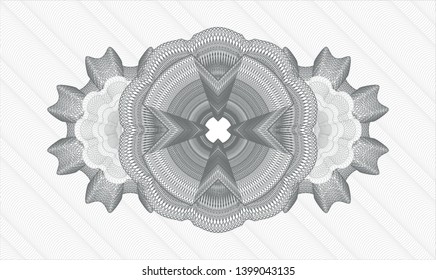 Grey passport rosette. Vector Illustration. Detailed.