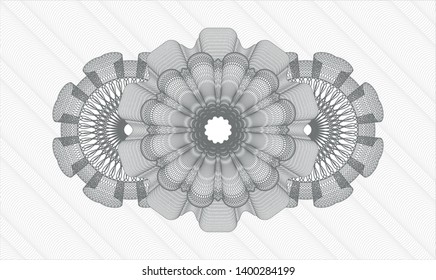 Grey passport rosette. Vector Illustration. Detailed.