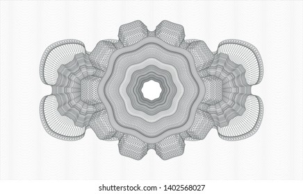 Grey passport rosette. Vector Illustration. Detailed.