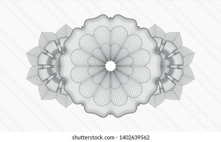 Grey passport rosette. Vector Illustration. Detailed.