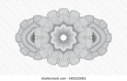 Grey passport rosette. Vector Illustration. Detailed.