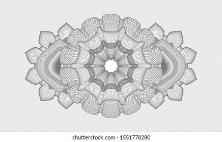 Grey passport rosette. Vector Illustration. Detailed.