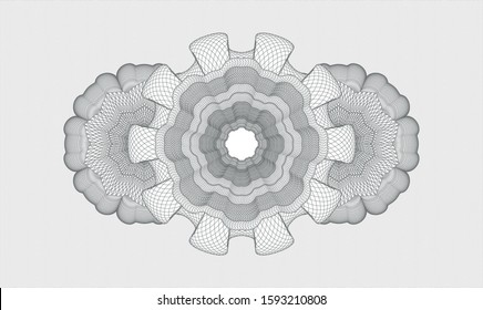 Grey passport rosette. Vector Illustration. Detailed.