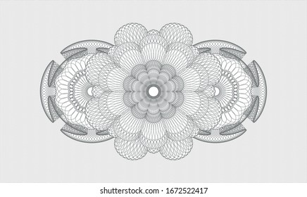 Grey passport rosette. Vector Illustration. Detailed.