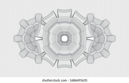 Grey passport rosette. Vector Illustration. Detailed.