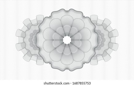 Grey passport rosette. Vector Illustration. Detailed.