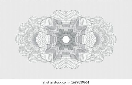 Grey passport rosette. Vector Illustration. Detailed.