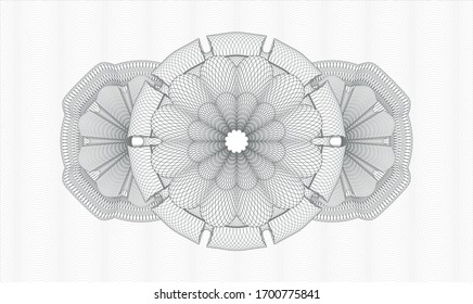 Grey passport rosette. Vector Illustration. Detailed.