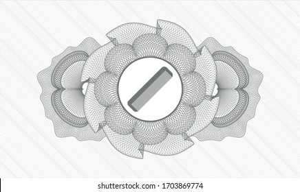 Grey passport rosette. Vector Illustration. Detailed with hair comb icon inside