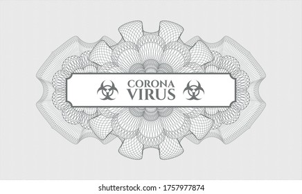 Rosette de pasaportes grises. Ilustración vectorial. Detallado con el texto Coronavirus dentro